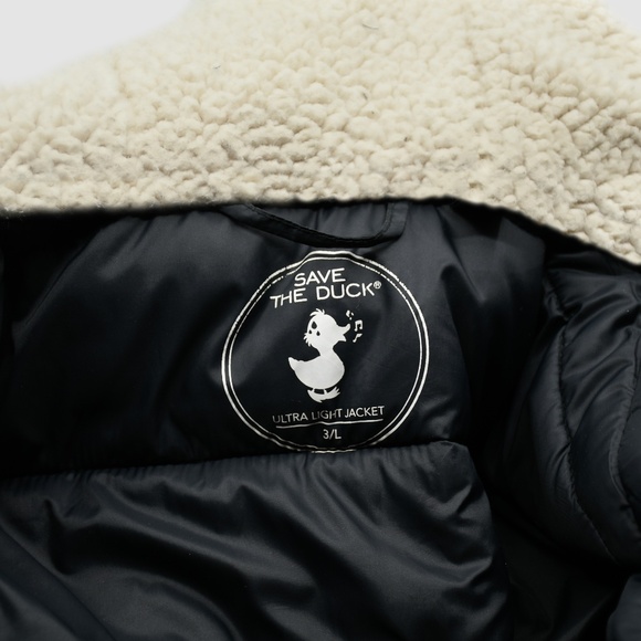 SAVE THE DUCK Faux Shearling/Teddy-Lined Medium Length Quilted Coat - Picture 6 of 16